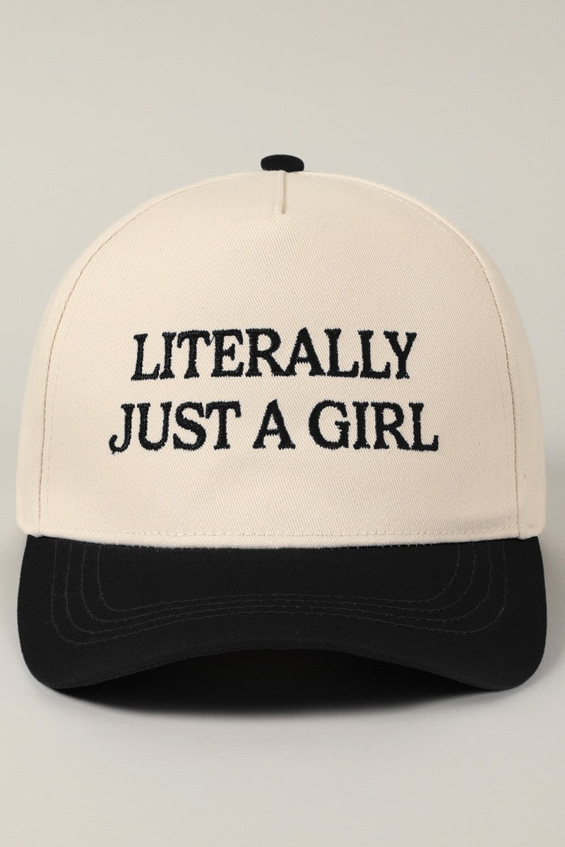 Literally Just a Girl Hat in Black