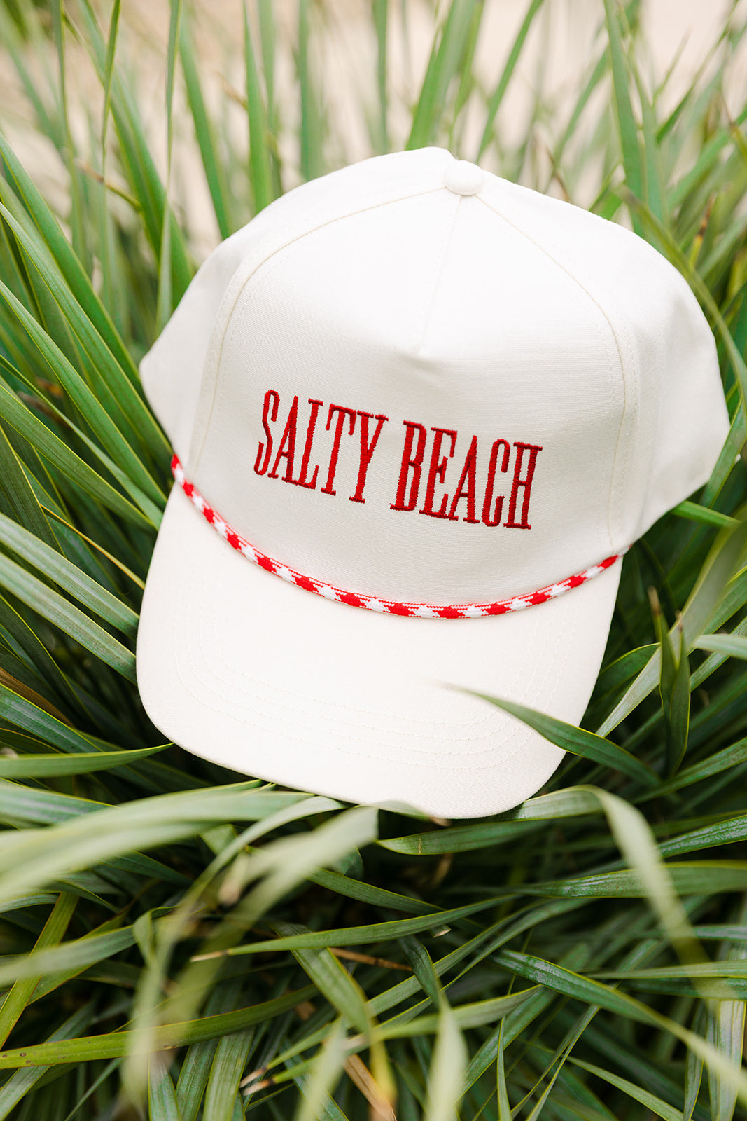 The Salty Beach Trucker Hat in Red