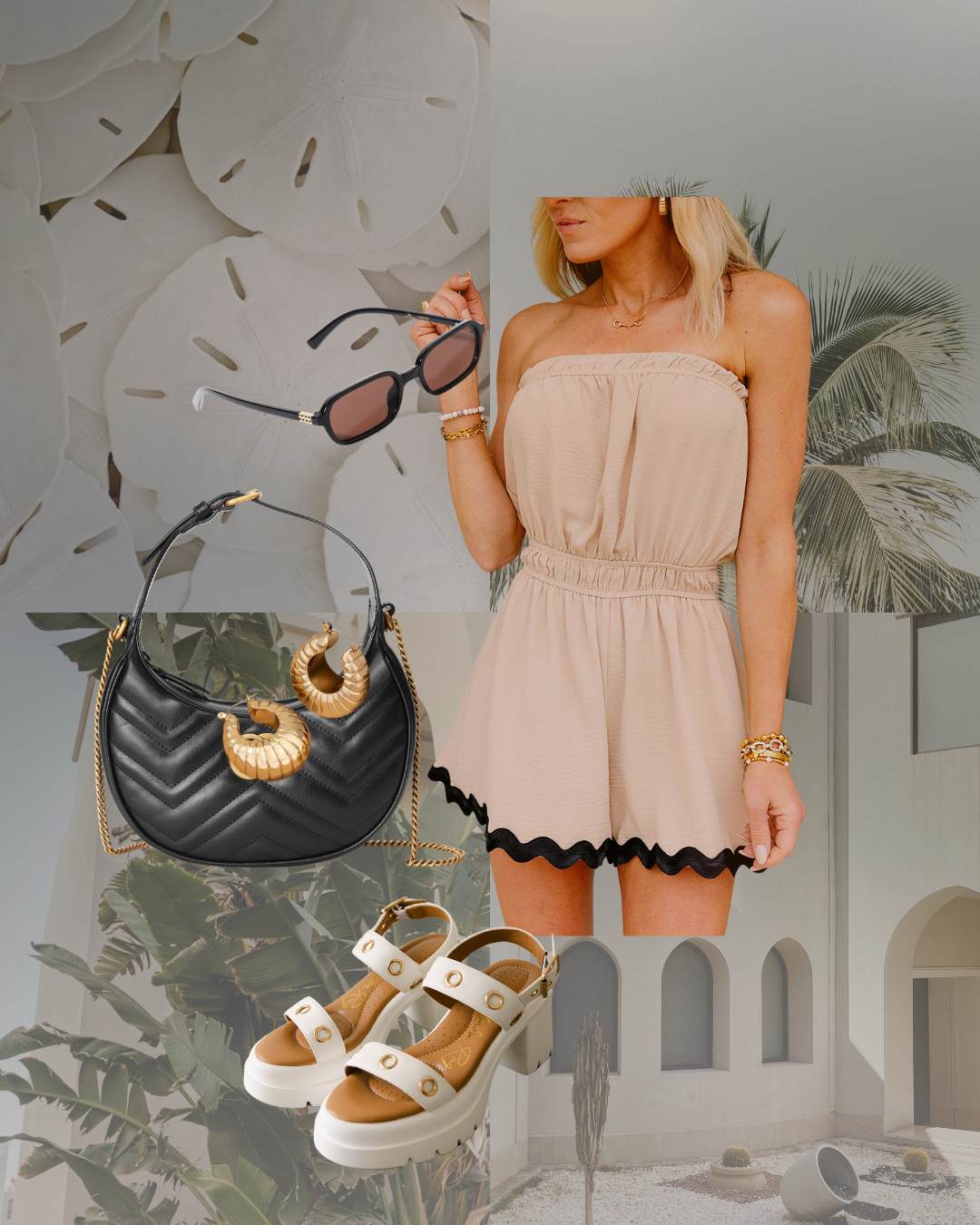 The Haven Romper in Tan