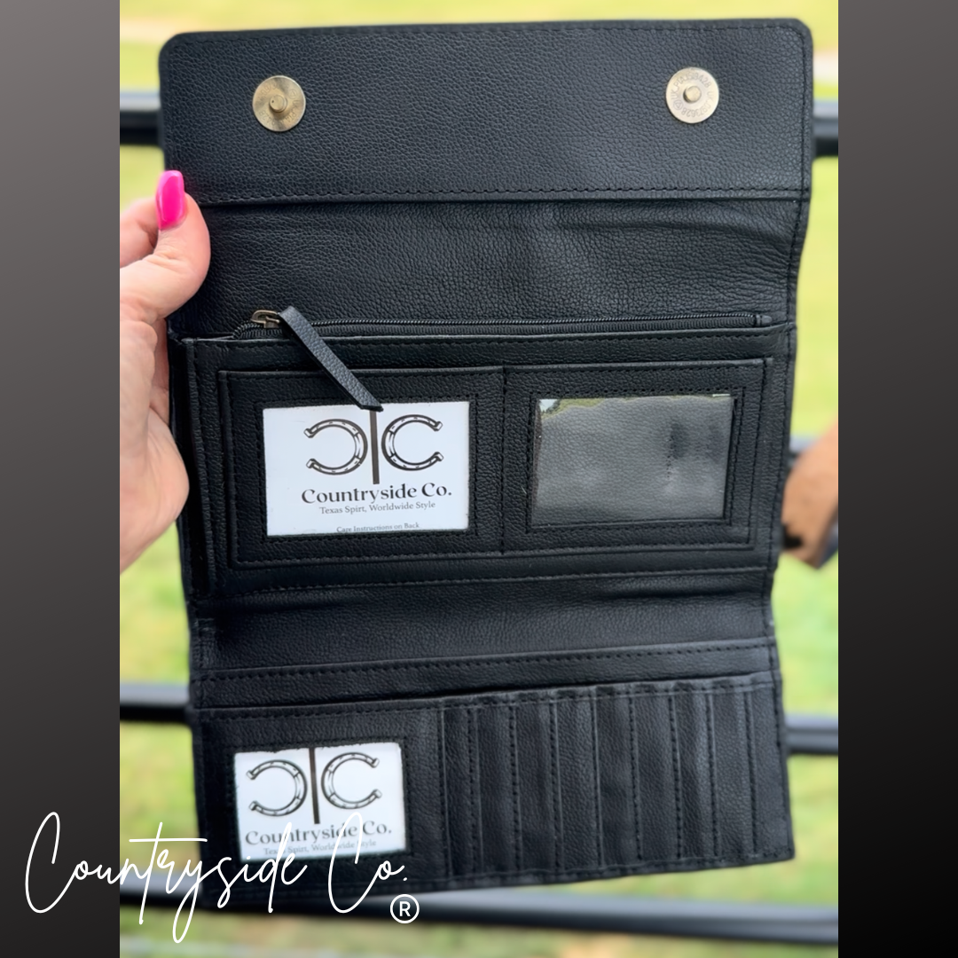 Panhandle Concealed Carry Cowhide Purse and Wallet BUNDLE