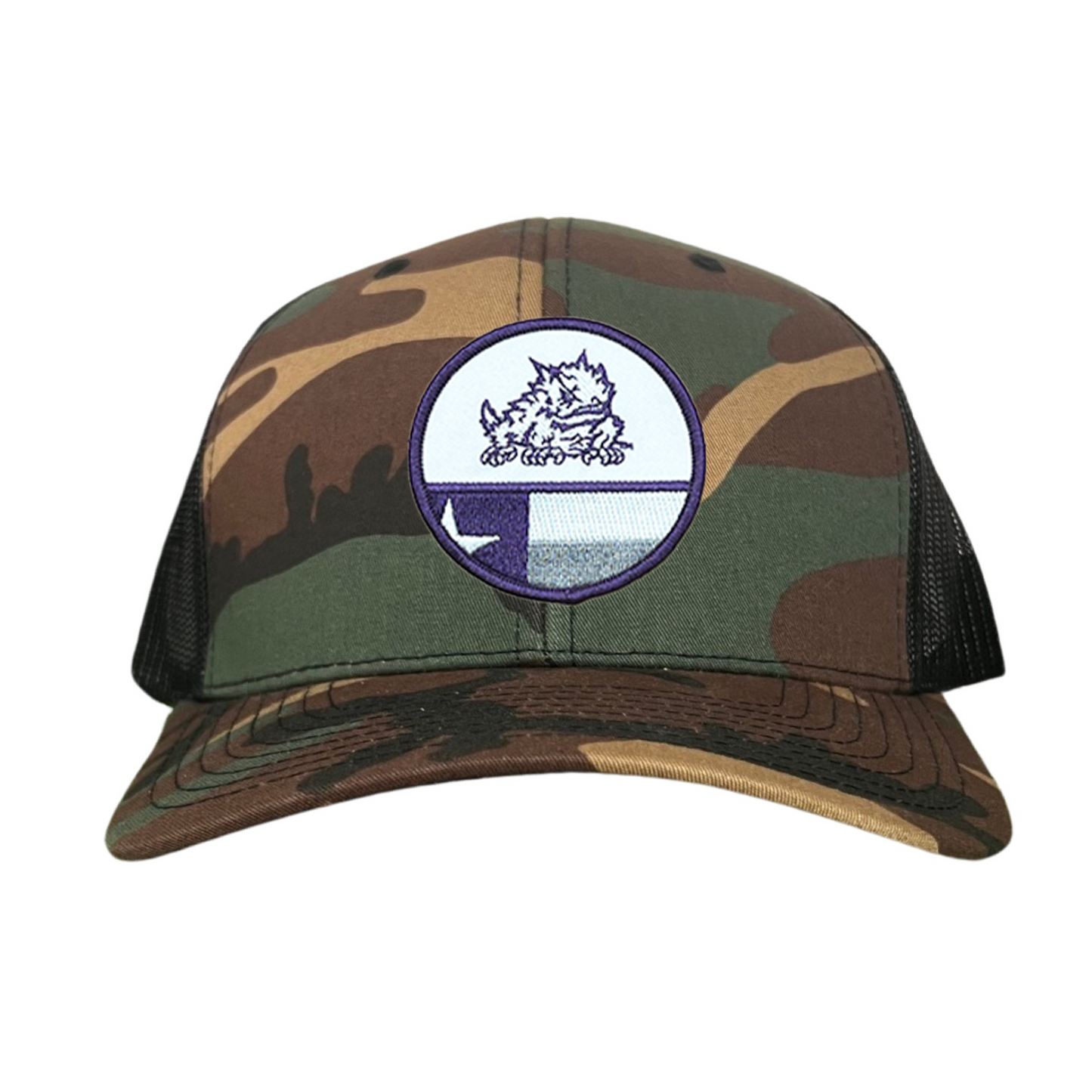 TCU Circle Horned Frog w/h State Flag / Hats / TCU034 / 248 / MM