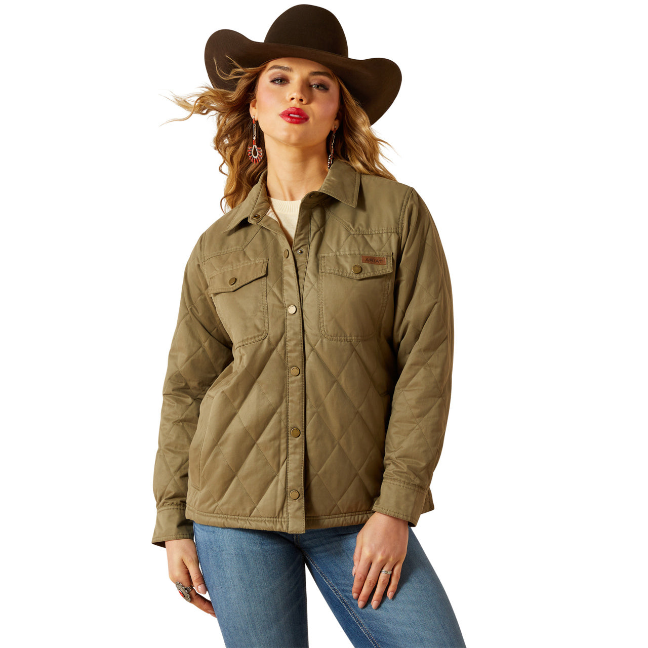 Ariat Women's Dusky Green Grizzly Quilted Barn Jacket