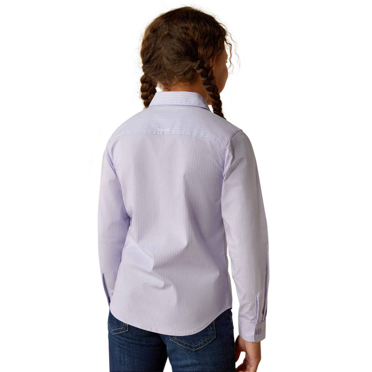 Ariat Girls Lavender Stripe Kirby Western Shirt