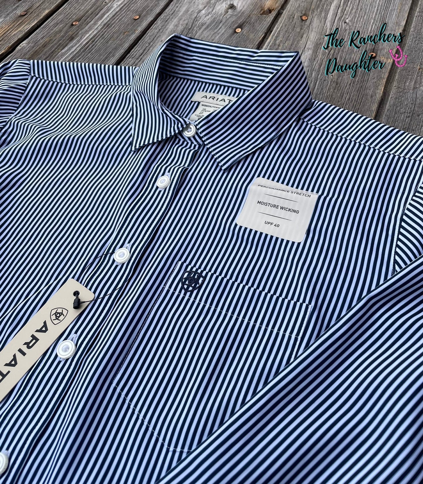 Ariat Women's Black Iris Stripe Kirby Pro Shirt