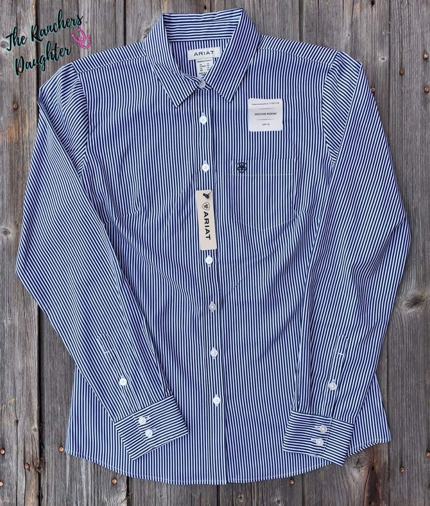 Ariat Women's Black Iris Stripe Kirby Pro Shirt