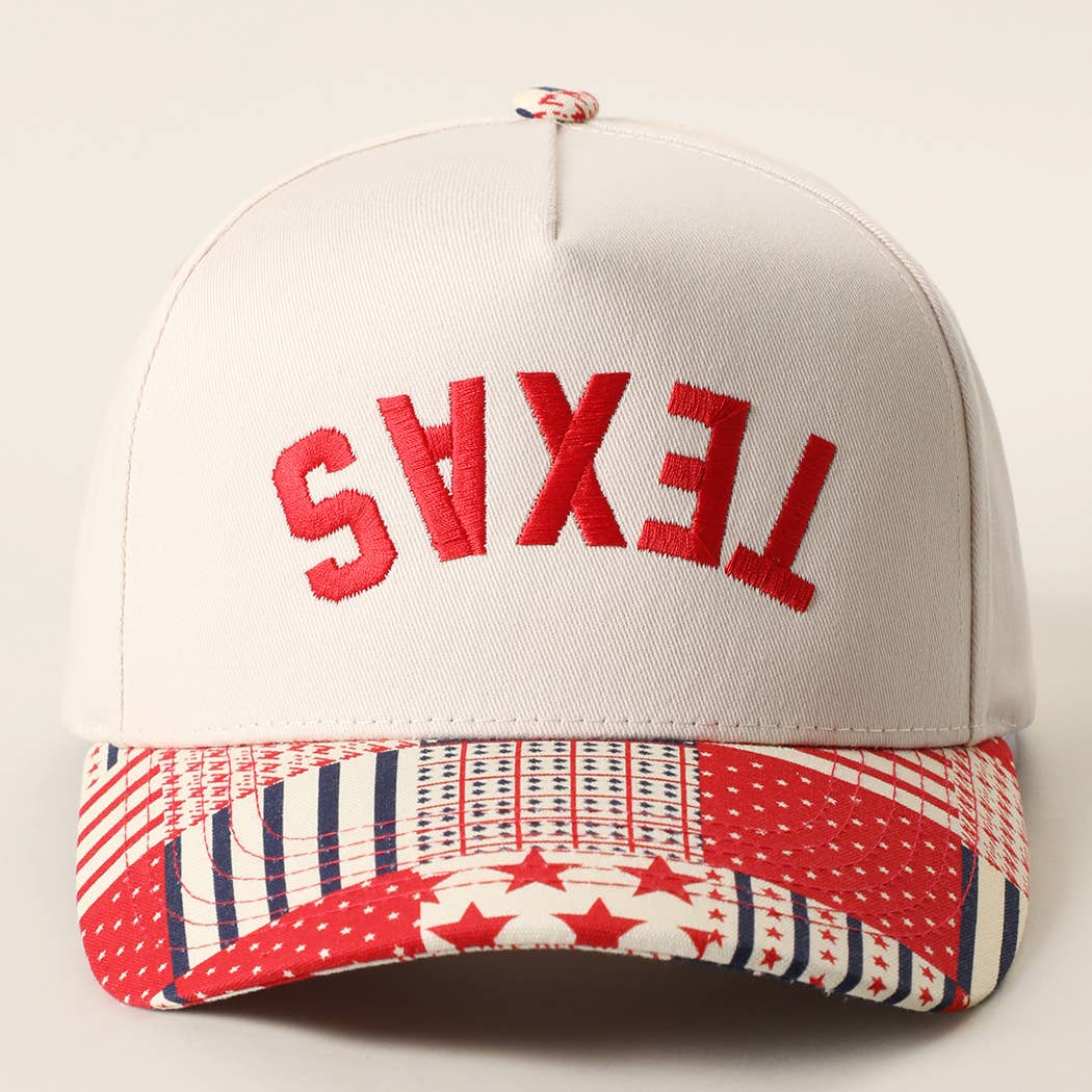 TEXAS Embroidered Patchwork Brim Trucker Hat: MULTI / ONE SIZE