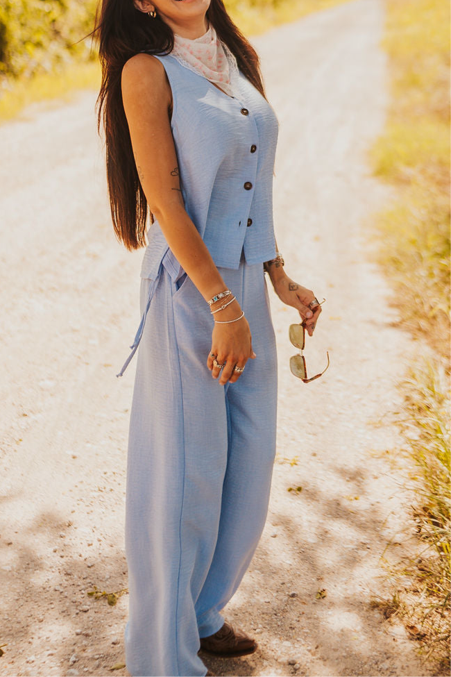 The Rio Linen Set in Blue