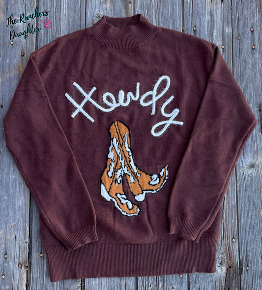 Western Howdy Boot Sweater