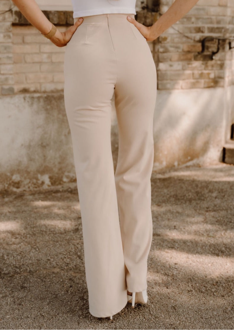 The Zoey Trouser in Cream