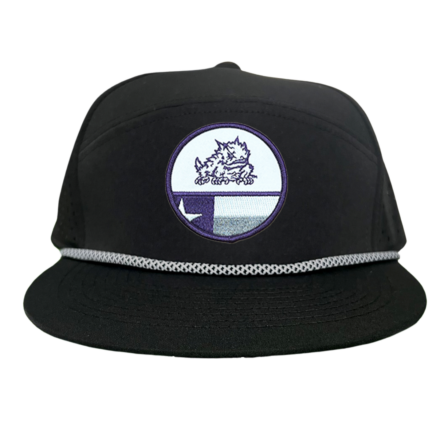 TCU Circle Horned Frog w/h State Flag / Hats / TCU034 / 248 / MM