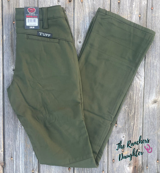 Olive Cowgirl Tuff Work Hard Play Hard Pants