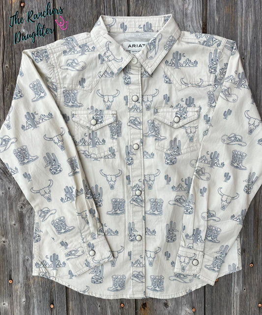Ariat Girls Mila Desert Print Western Shirt