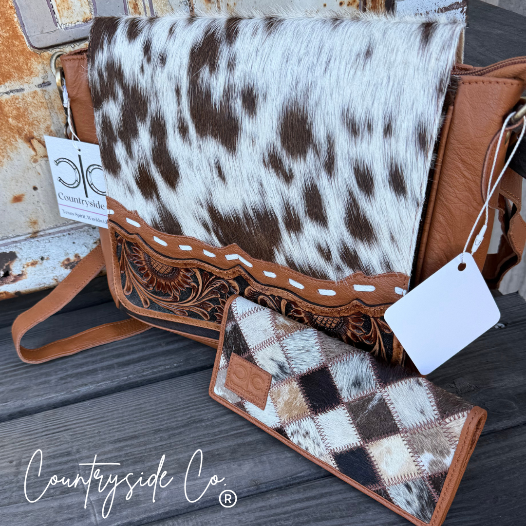 Magdalene Concealed Carry Cowhide Purse and Wallet BUNDLE