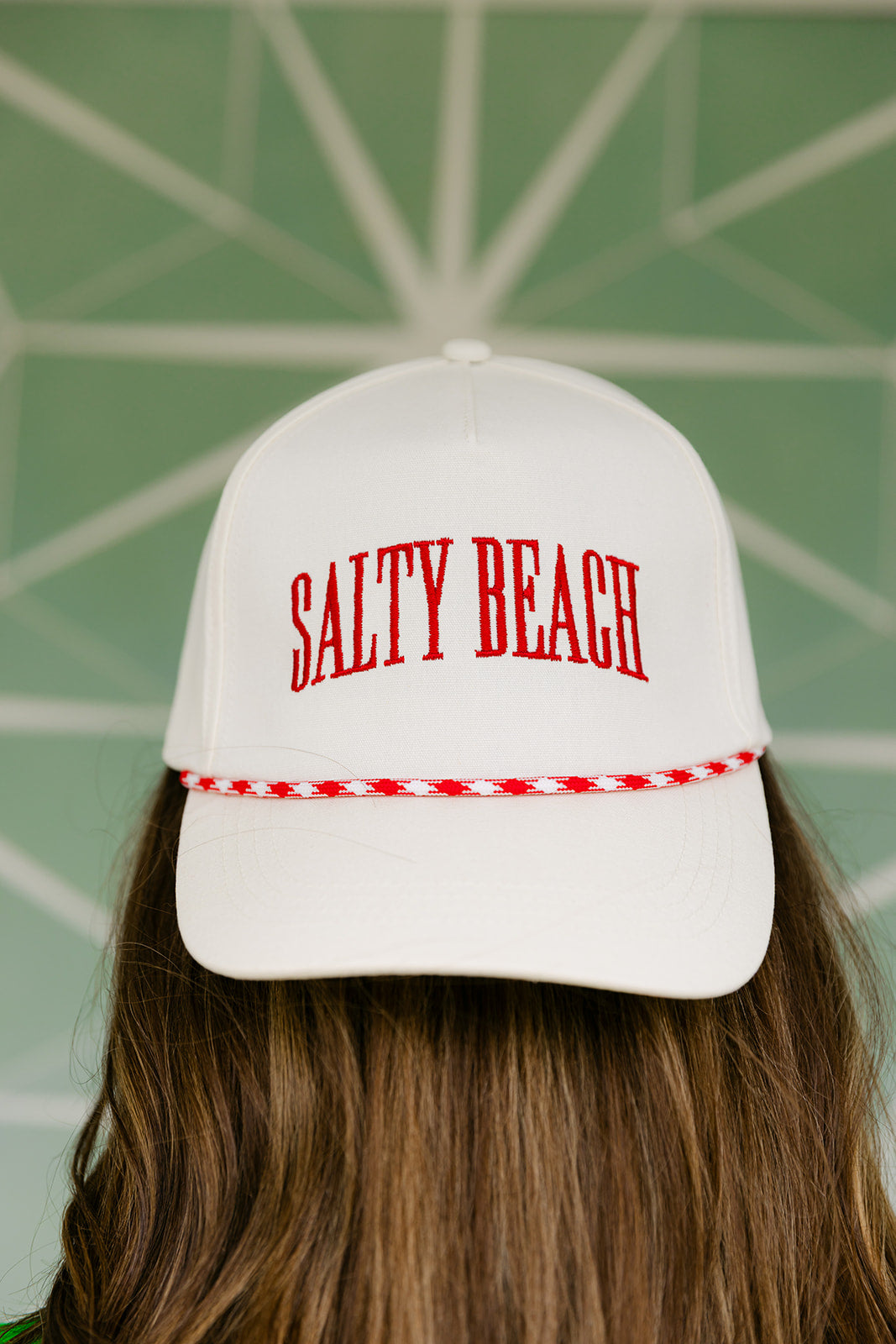 The Salty Beach Trucker Hat in Red
