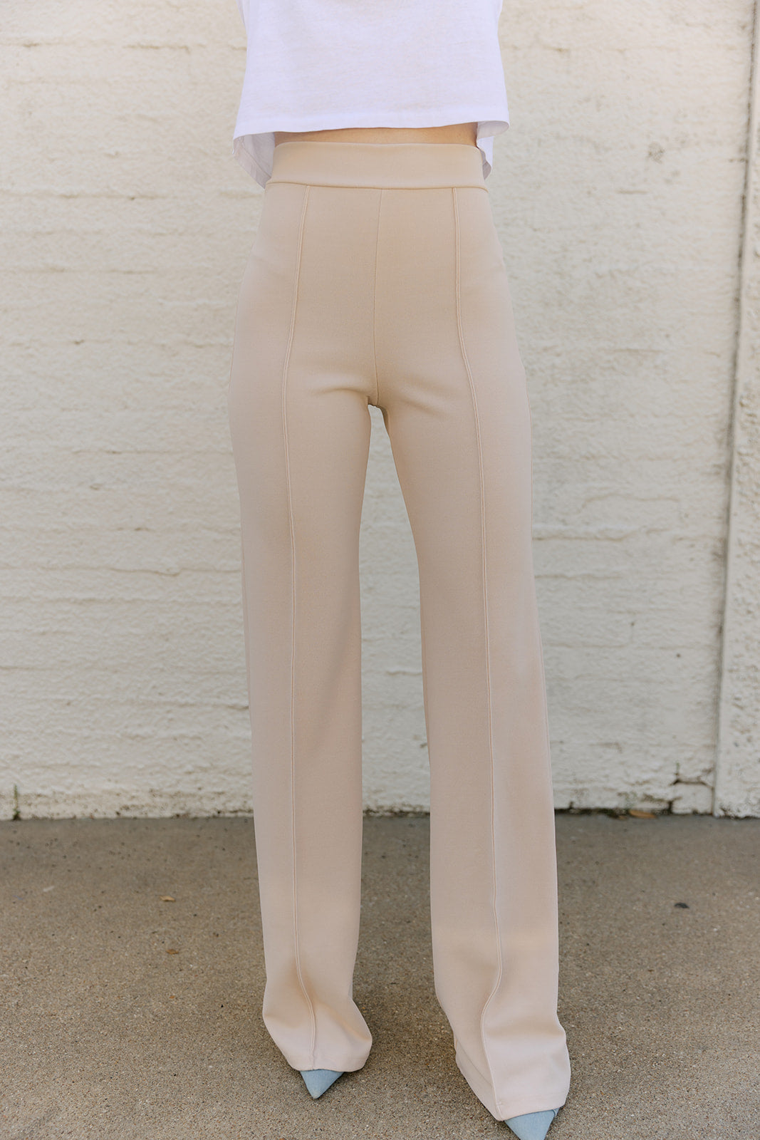 The Zoey Trouser in Cream