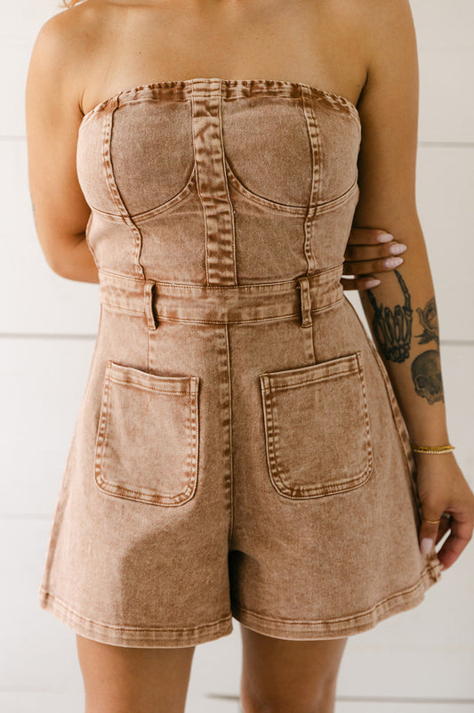 SALE The Millie Romper in Tan