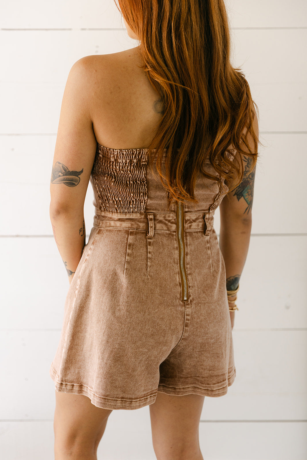 SALE The Millie Romper in Tan