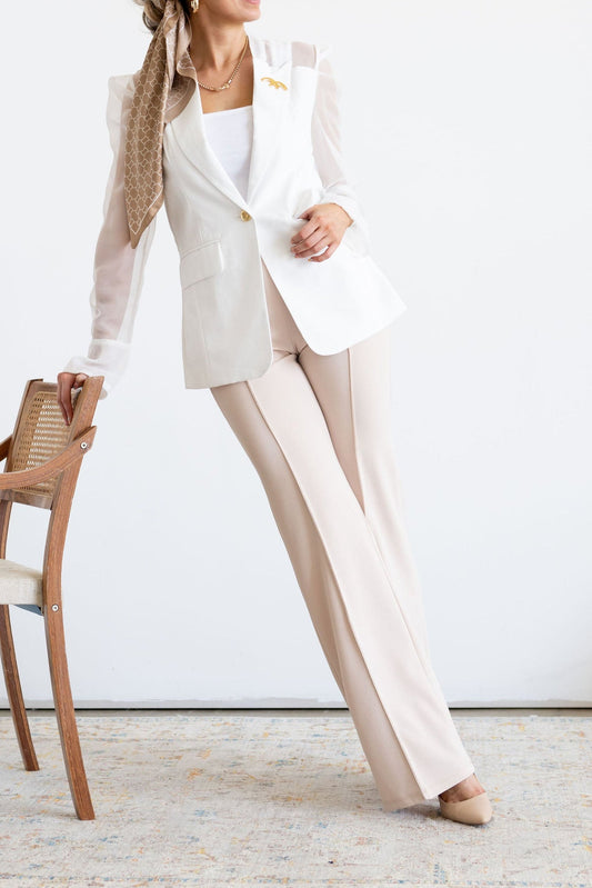 The Zoey Trouser in Cream