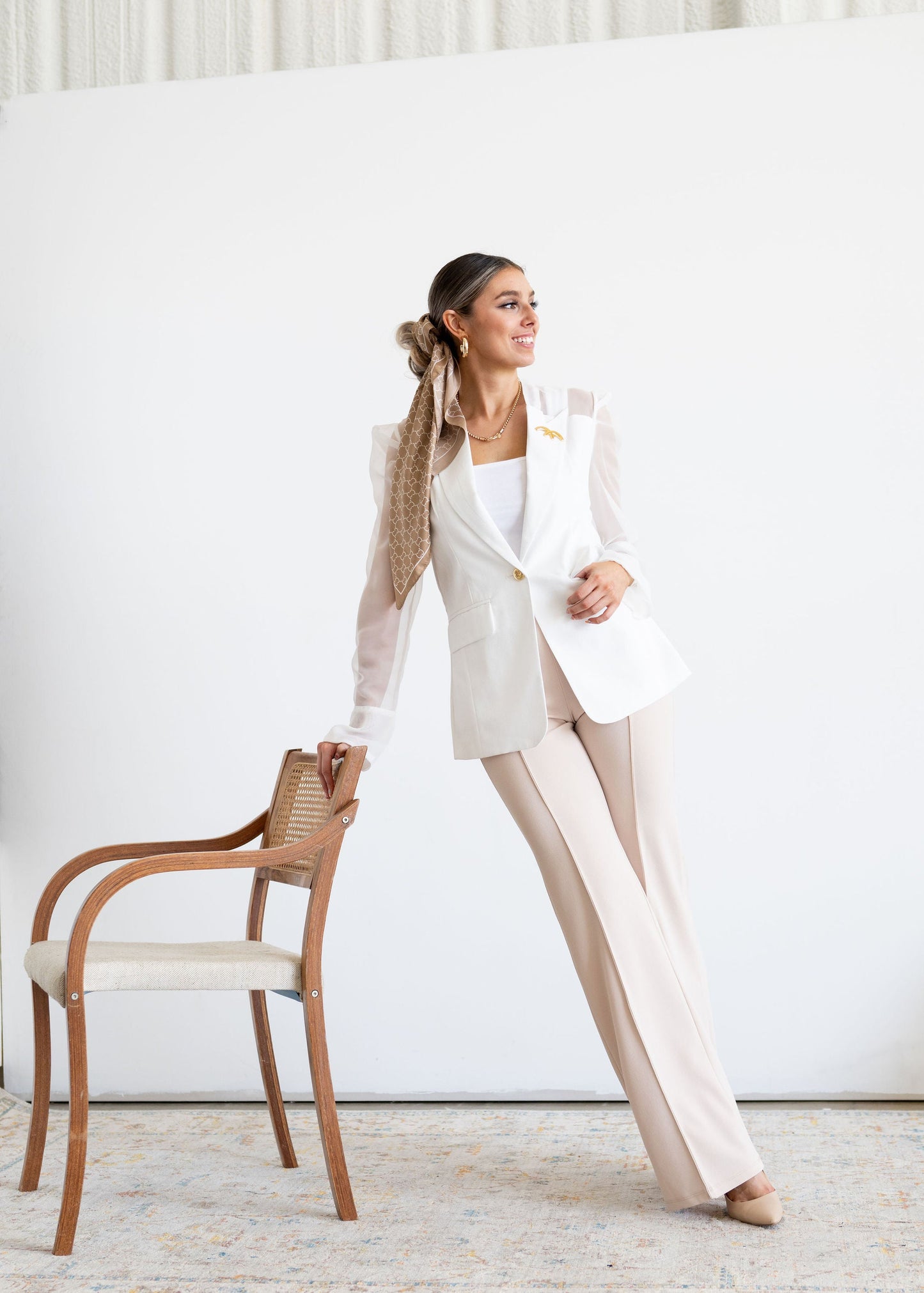 SALE The Jasmine Sheer Blazer in White