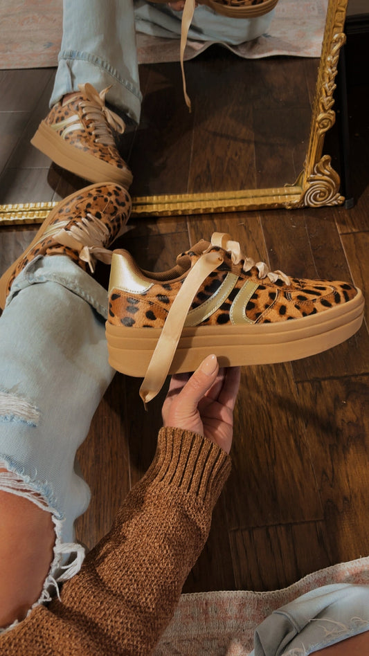 SALE The Oaklynn Platform Sneakers in Leopard