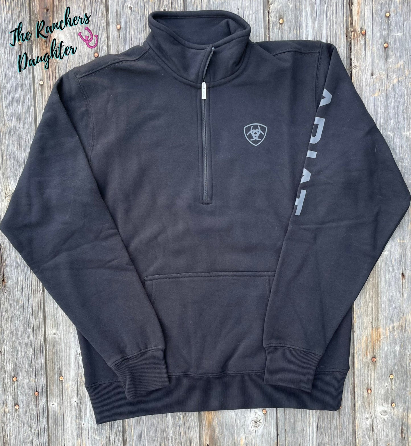 Ariat Women's Black Logo 1/2 Zip Sweatshirt