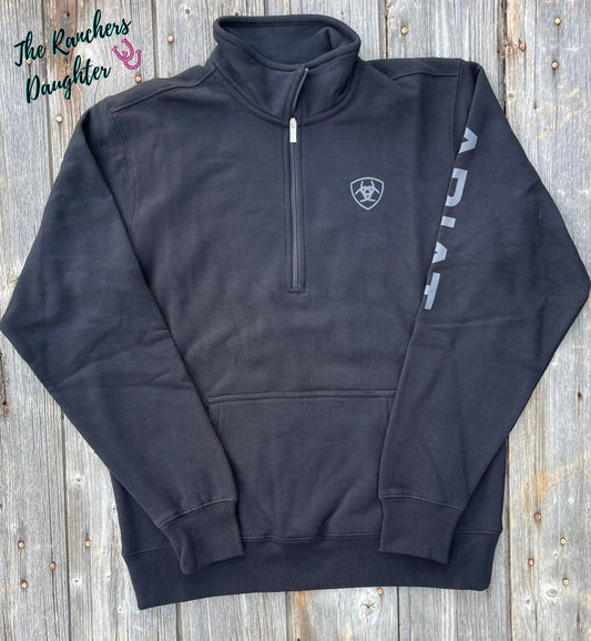 Ariat Women's Black Logo 1/2 Zip Sweatshirt