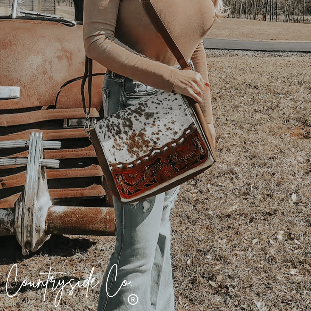 Magdalene Concealed Carry Cowhide Purse and Wallet BUNDLE