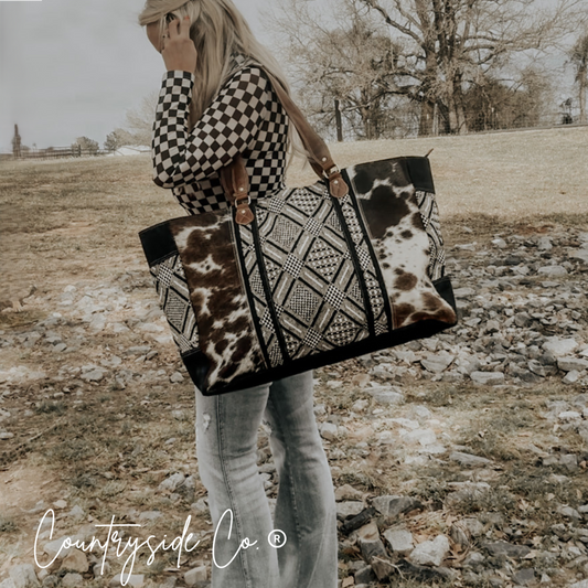 Charlene Cowhide Weekender Bag by Countryside Co.