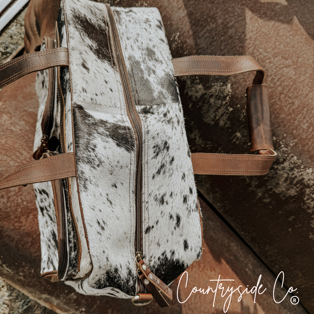 Saddlemen Carry All Cowhide Duffle Travel Bag by Countryside Co.