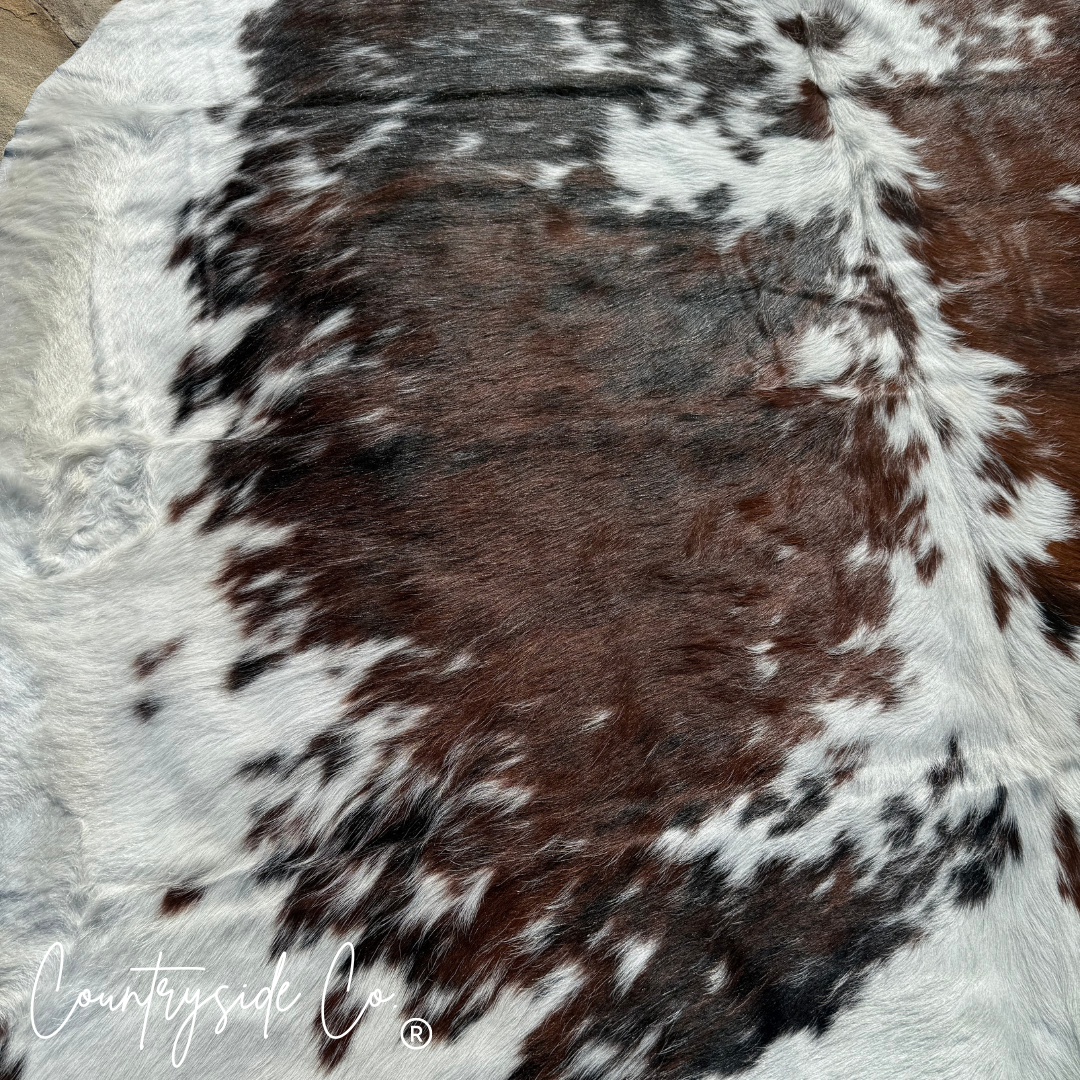 Tri-Color Hair On Cowhide Rug