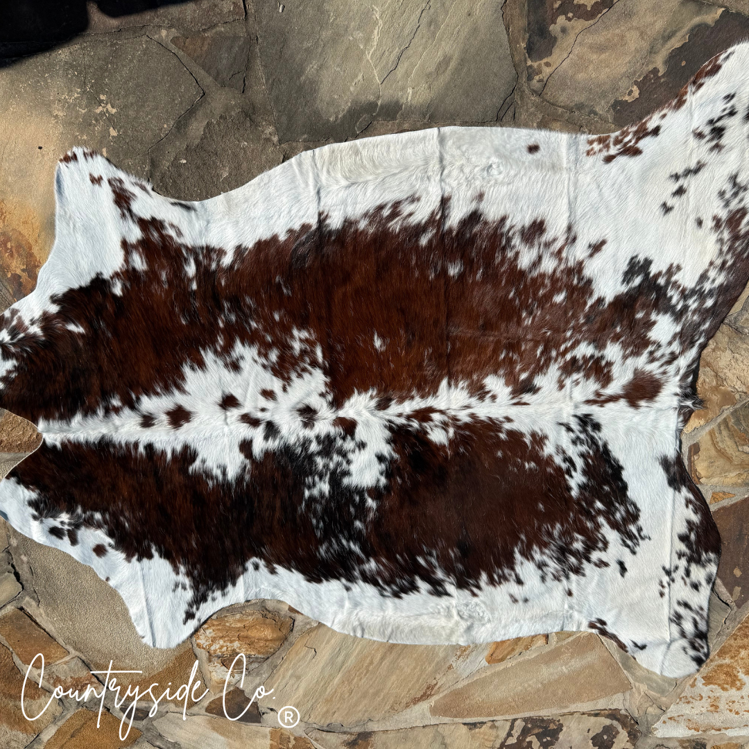 Tri-Color Hair On Cowhide Rug