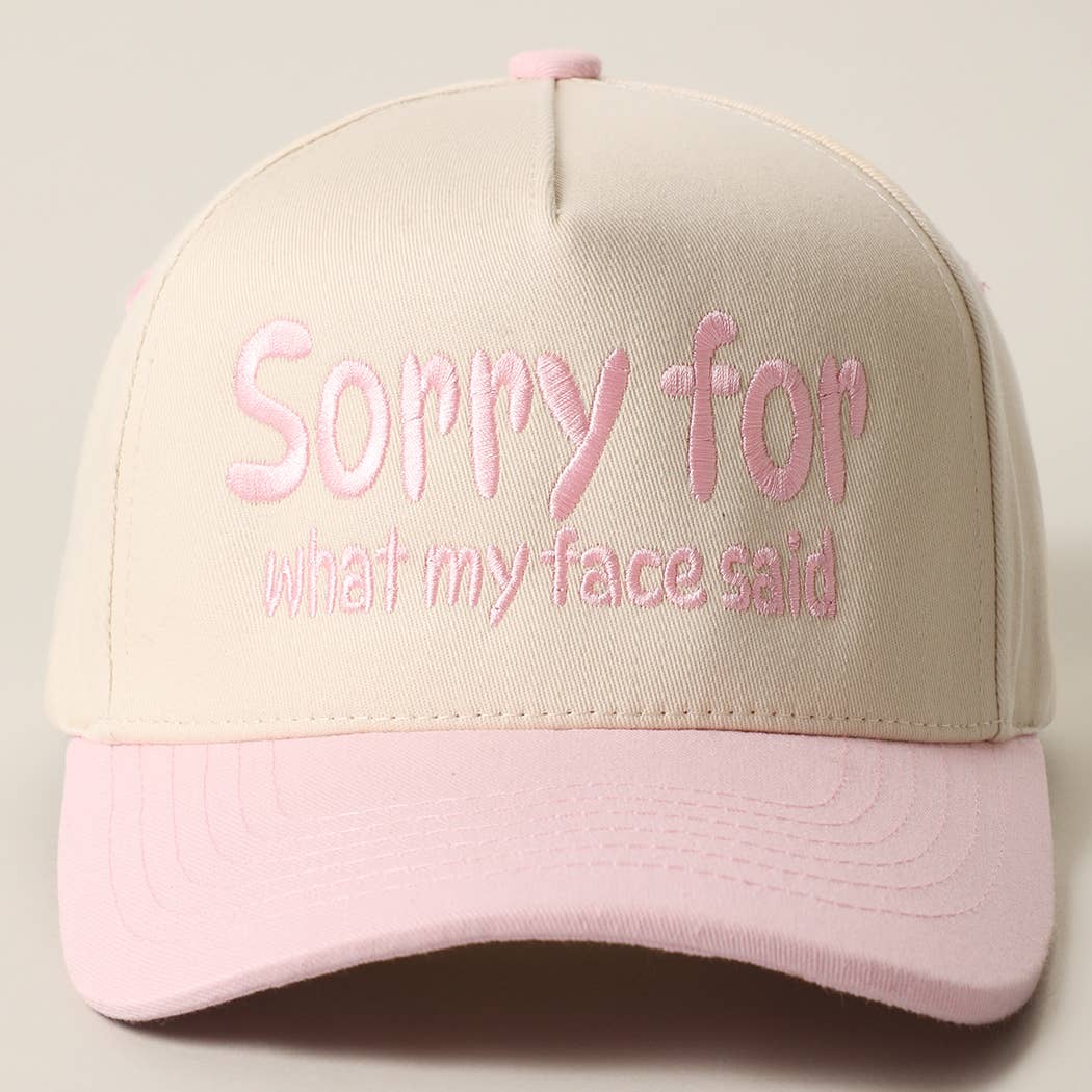 SORRY FOR WHAT MY FACE SAID Embroidery Two-Tone Trucker Hat: LEOPARD