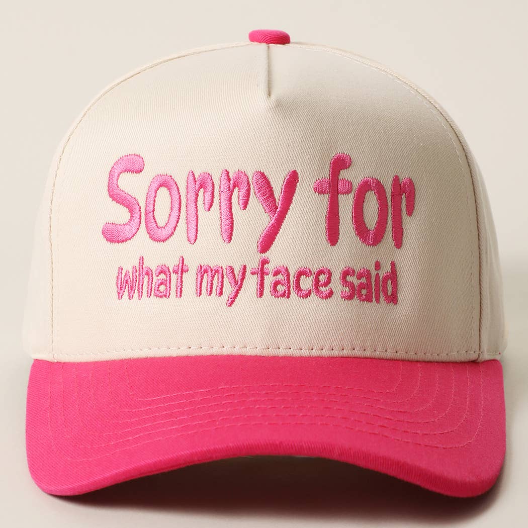 SORRY FOR WHAT MY FACE SAID Embroidery Two-Tone Trucker Hat: LEOPARD