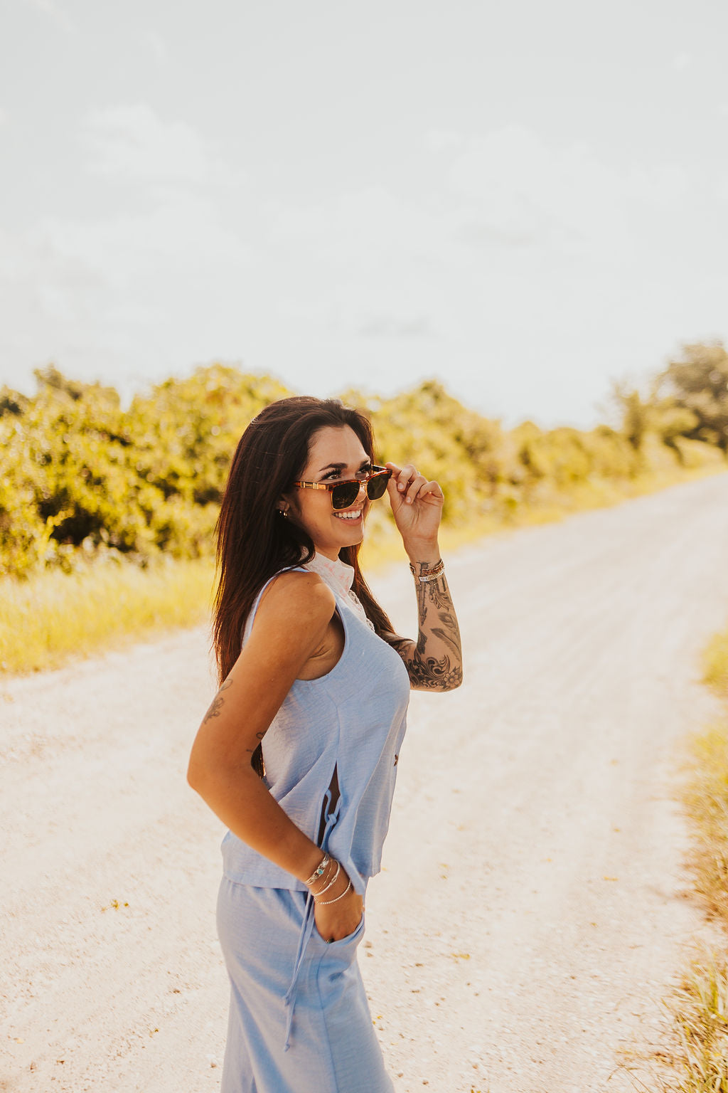 The Rio Linen Set in Blue