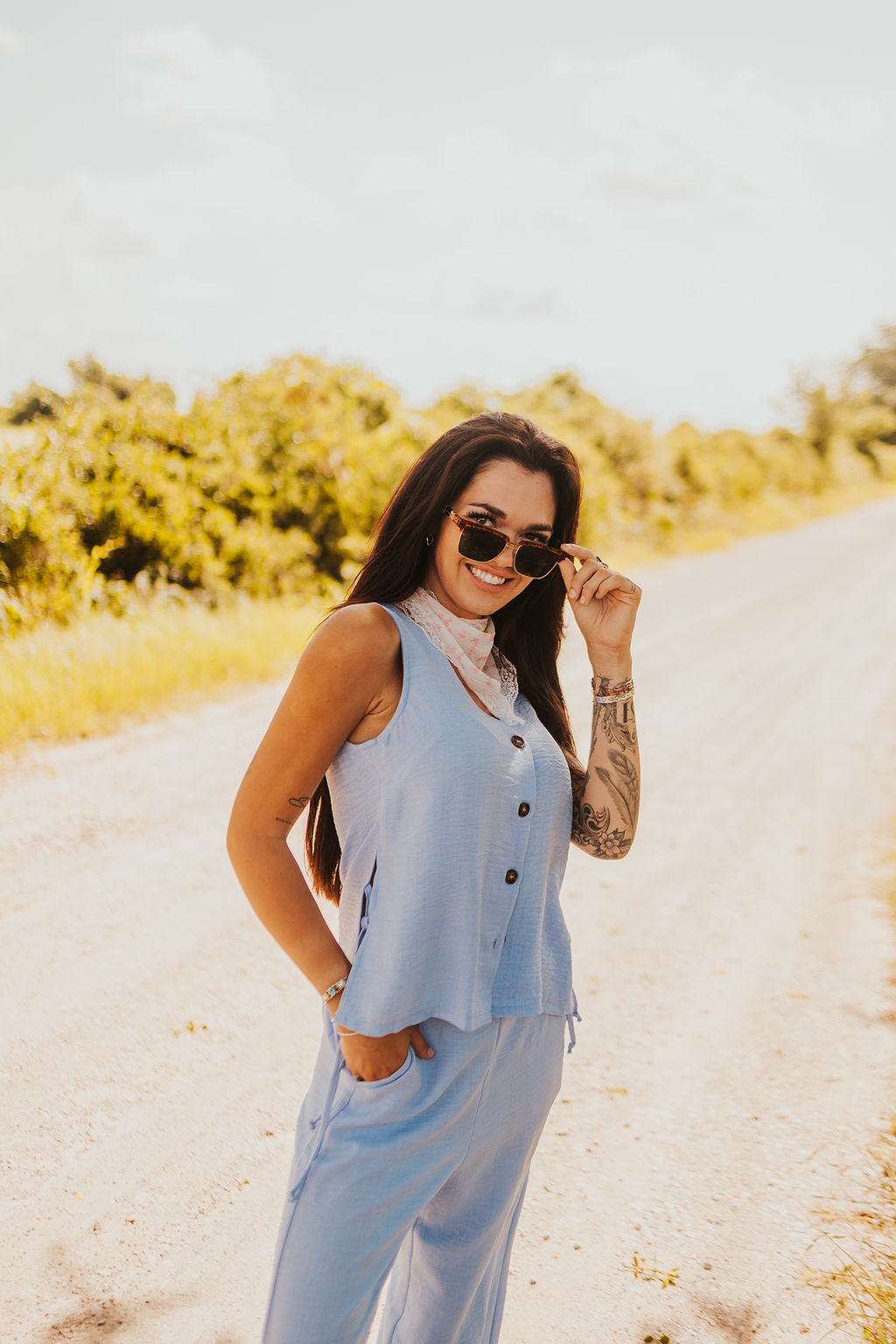 The Rio Linen Set in Blue