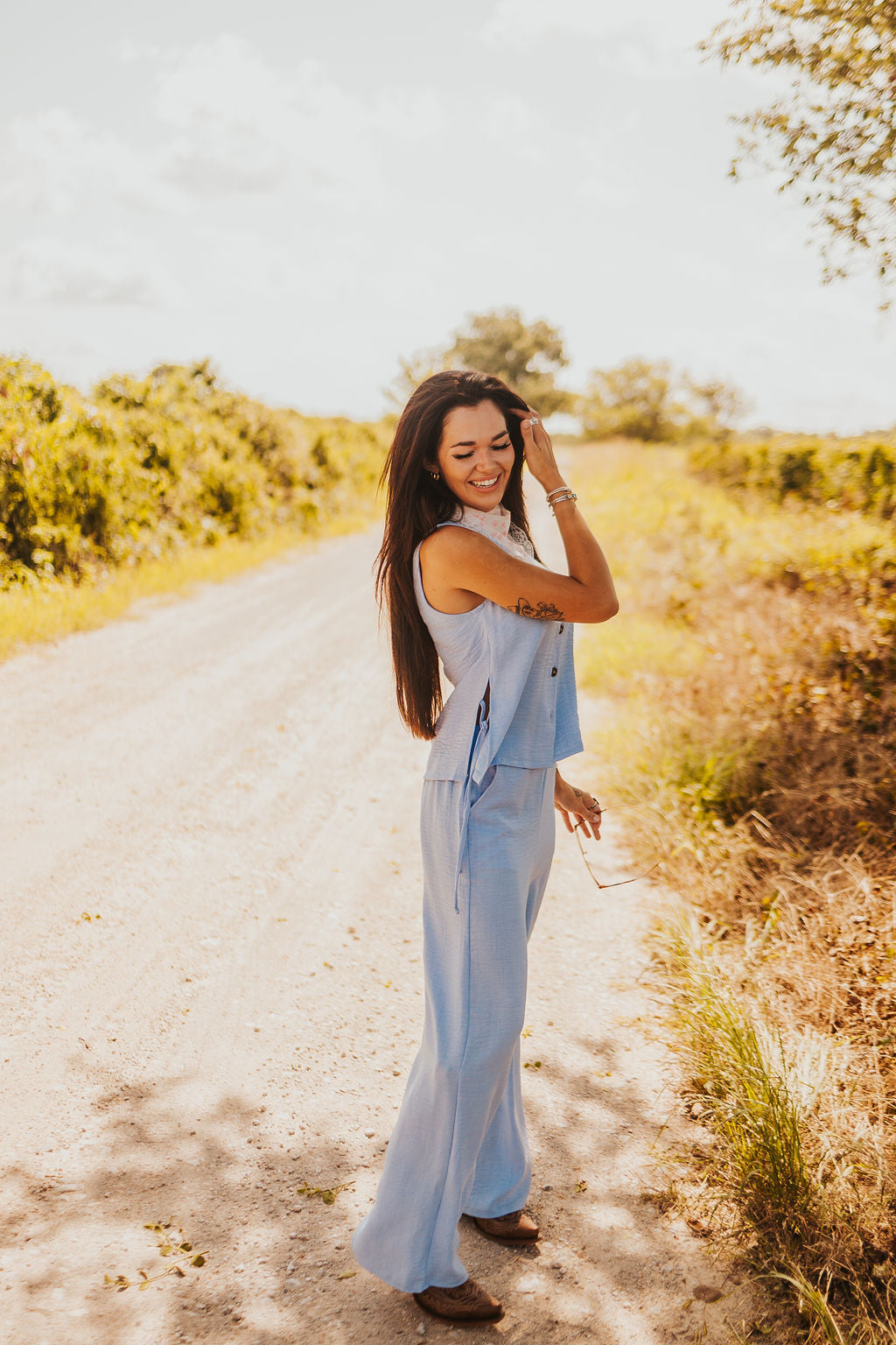 The Rio Linen Set in Blue