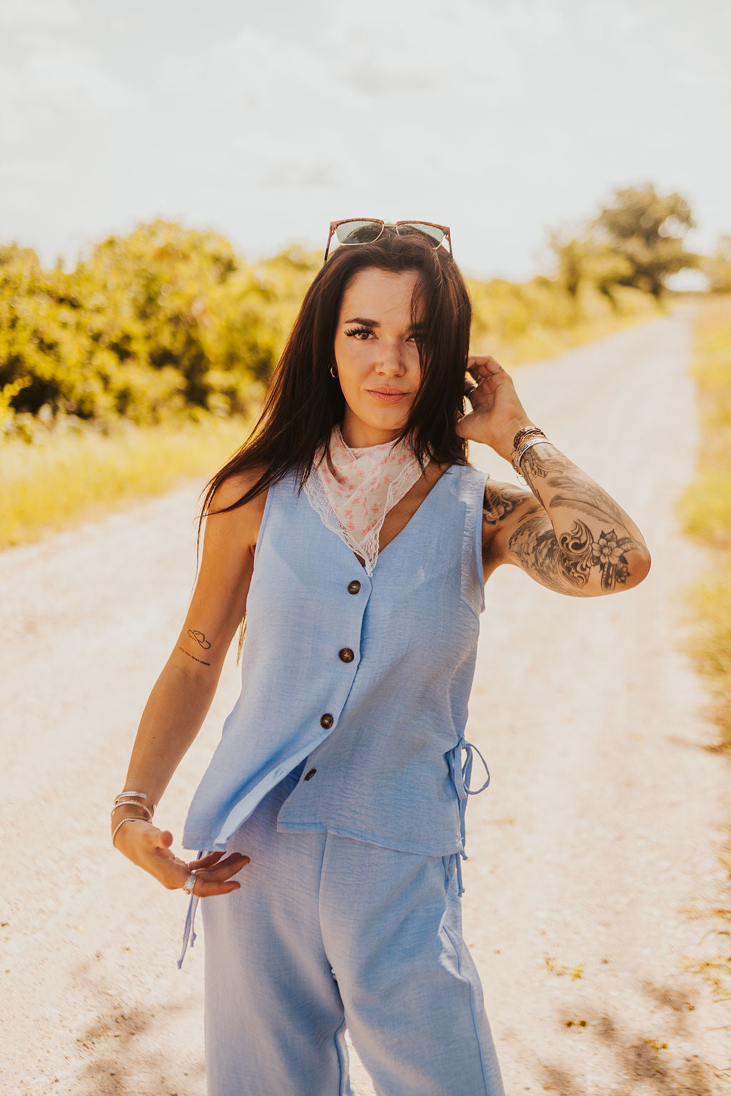 The Rio Linen Set in Blue