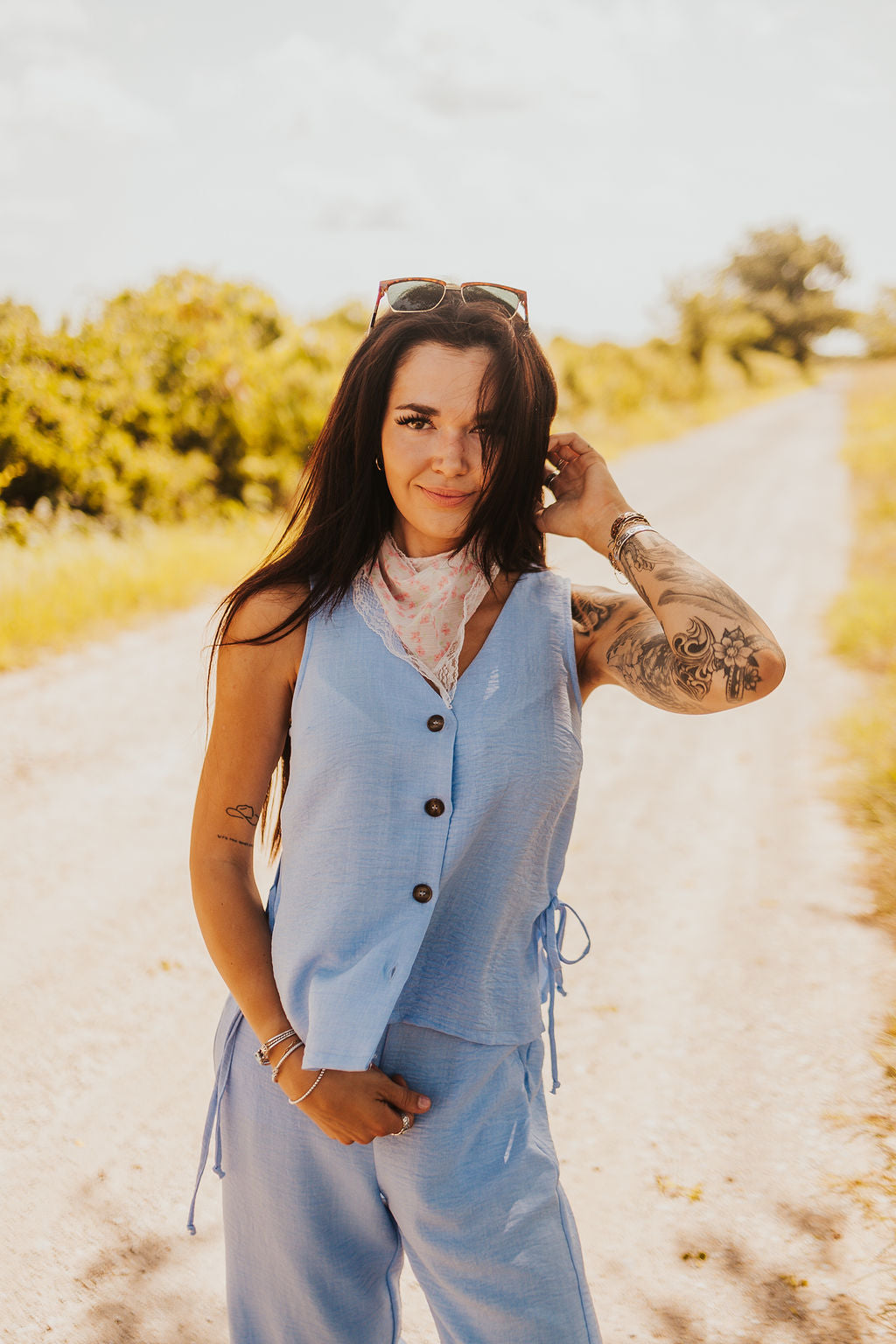 The Rio Linen Set in Blue