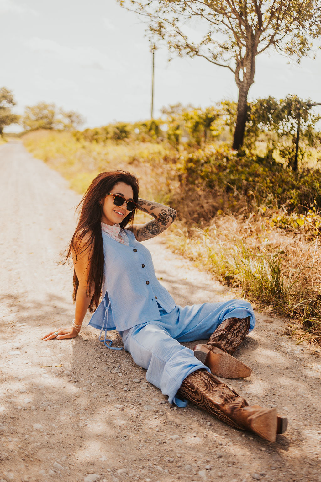 The Rio Linen Set in Blue