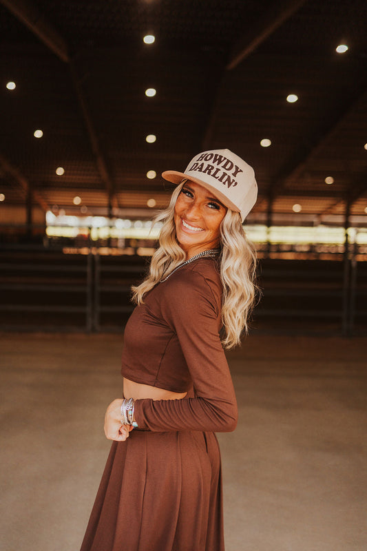 SALE Howdy Darlin Corduroy Cap In Beige