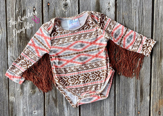 Shea Baby Brown Aztec Onesie