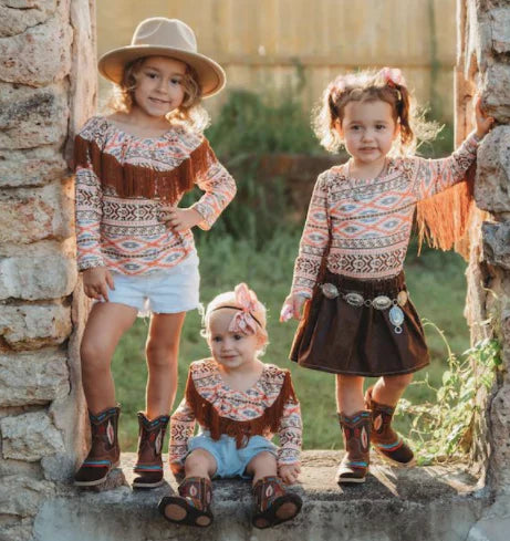 Shea Baby Brown Aztec Top