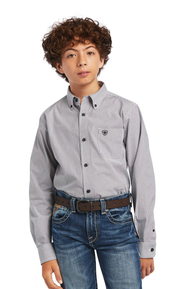 Ariat Boys Pro Series Dayne Mini Stripe Classic Fit Western Shirt