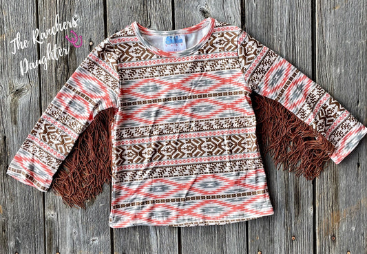 Shea Baby Brown Aztec Top