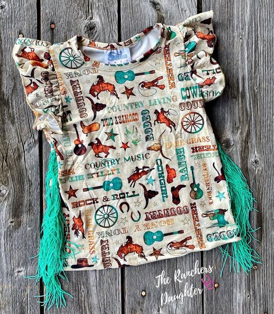 Shea Baby Country Music Fringe Top