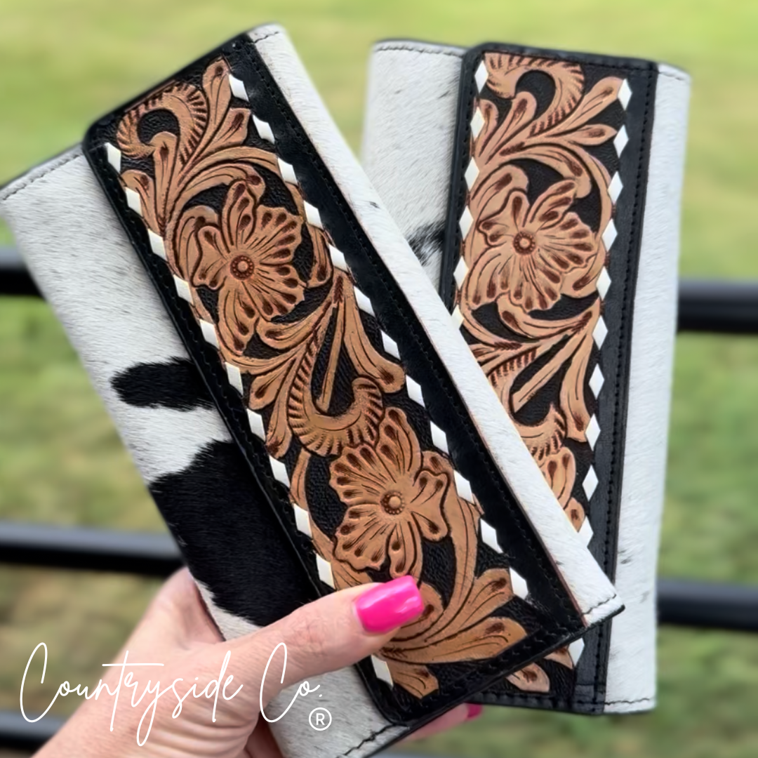 Panhandle Concealed Carry Cowhide Purse and Wallet BUNDLE