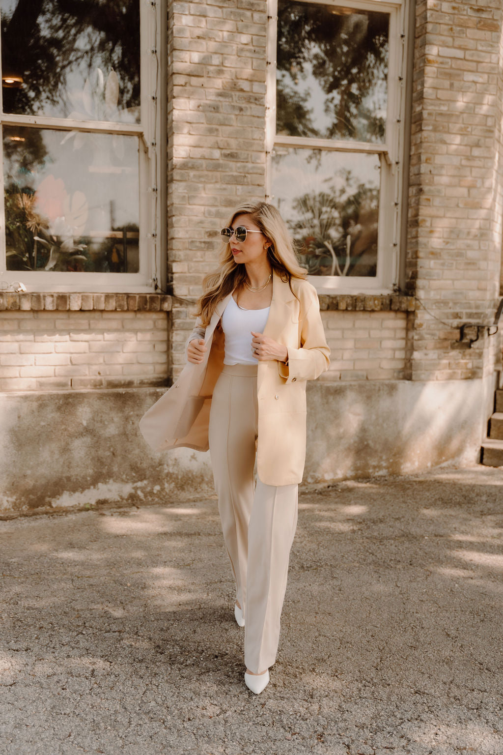 The Zoey Trouser in Cream