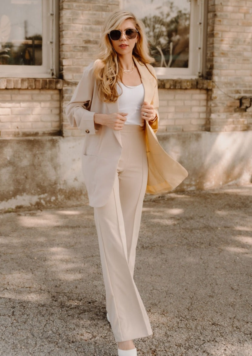 The Zoey Trouser in Cream